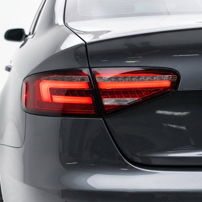 Audi A4 B8 (2012 - 2015) For models with stock LED tail lights only Clear Red Sequential 3D LED Stripe Tail Lights LH + RH