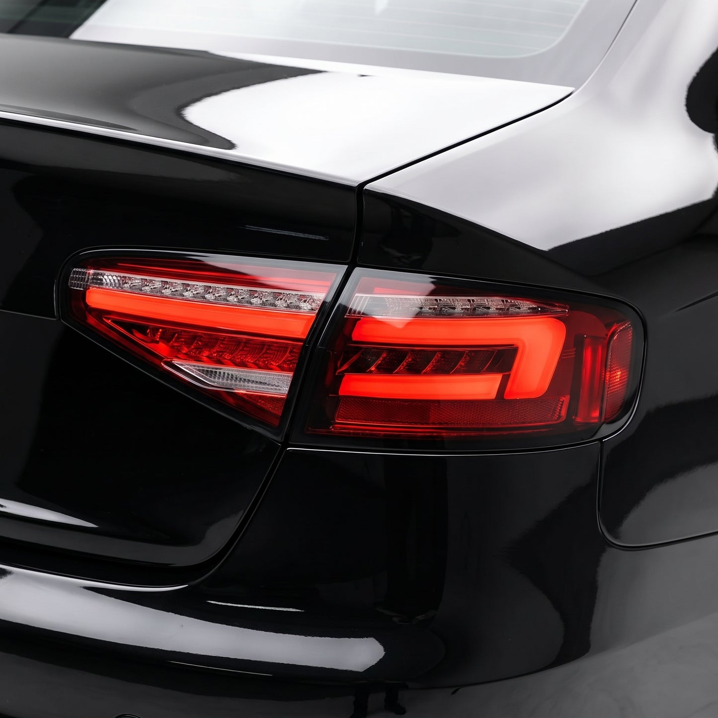 Audi S4 B8 (2012 - 2015) "Fits stock LED only" Clear Red Sequential 3D LED Stripe Tail Lights LH + RH