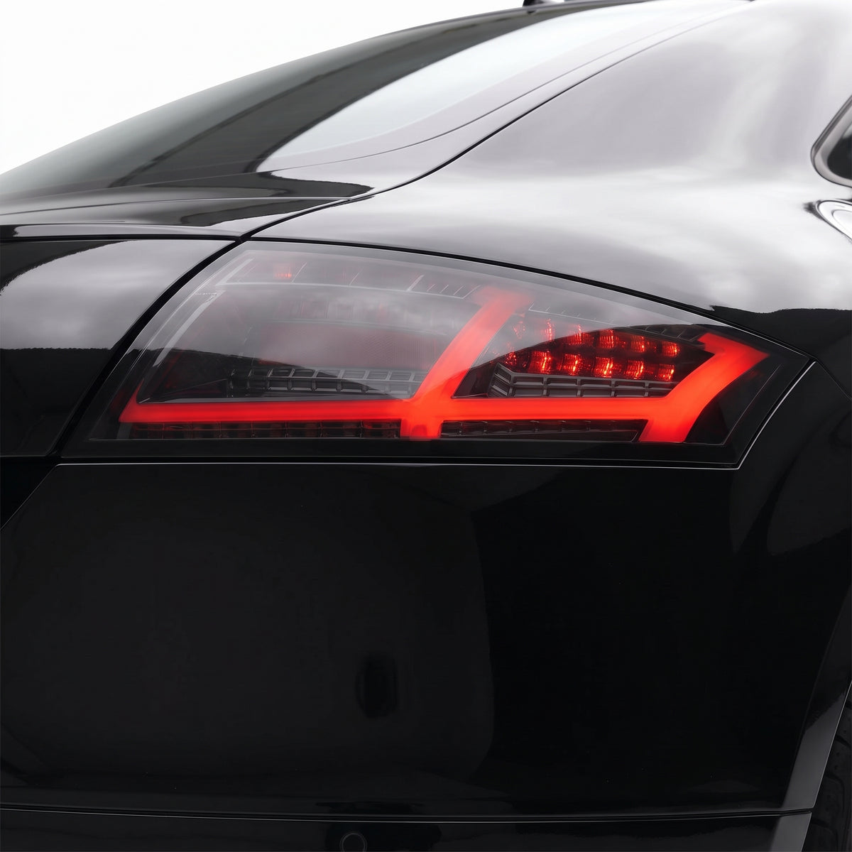 Audi TT 8J (2006 - 2014) Sequential 3D Full LED Stripe Bar Tail Lights LH + RH installed close-up
