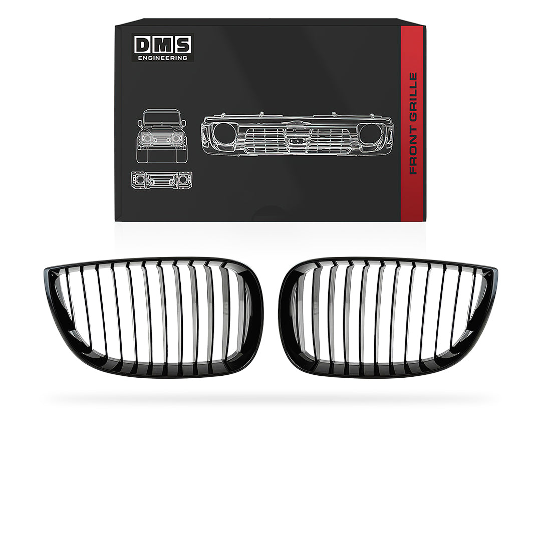 BMW 1 Series E87 E81 (2004 - 2010) Gloss Black 1M Style Front Bumper Bar Kidney Grille