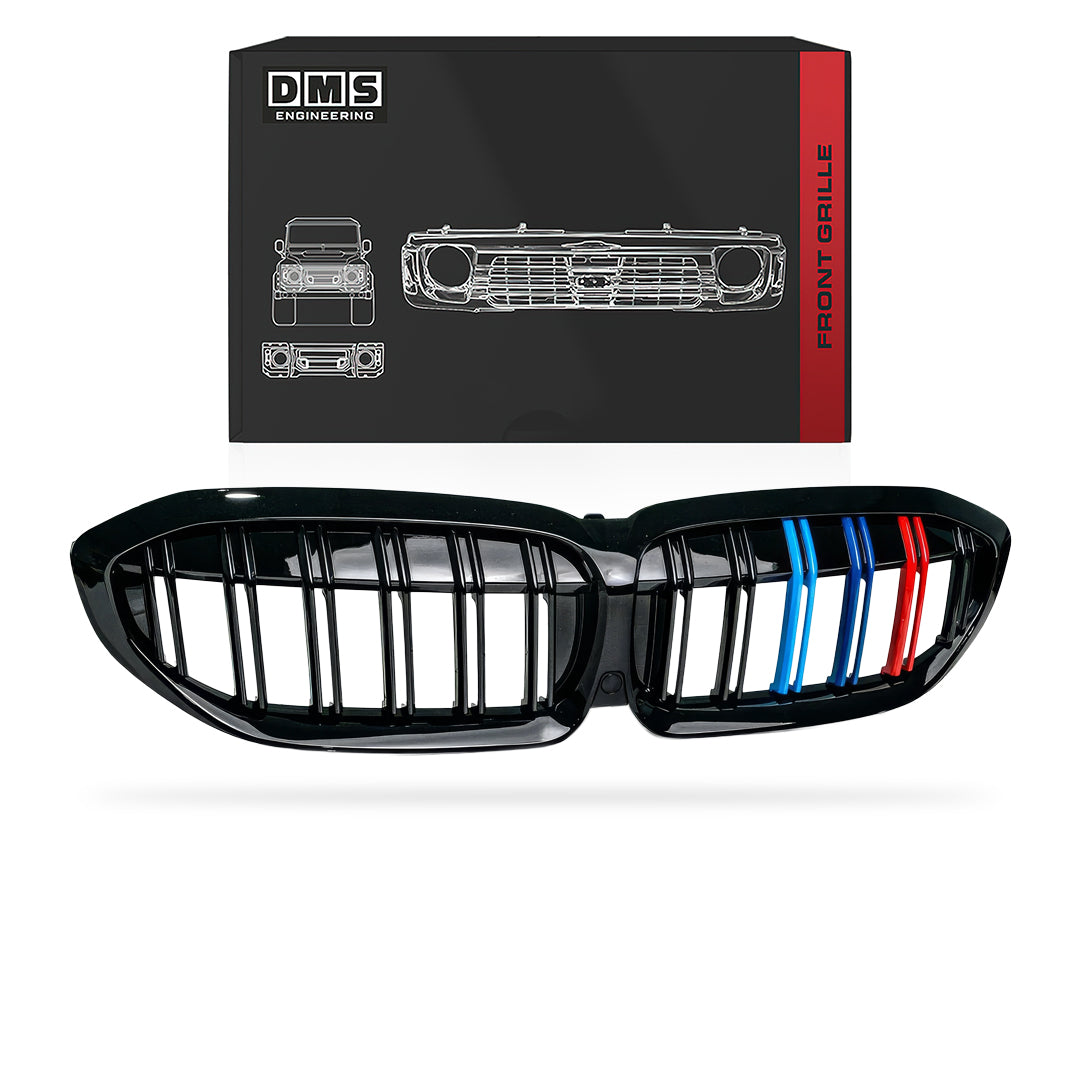BMW 3-Series G20 (2018 - 2022) Gloss Black M3 Style Front Bumper Bar Grill Grille