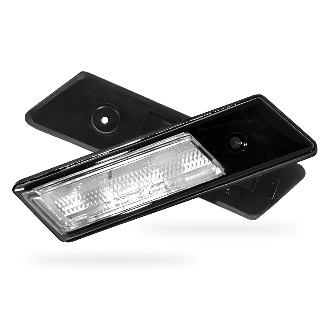 BMW 3 Series E36 (1991 - 1996) Black / Chrome Clear Side Fender Turn Signal Indicator Lights LH + RH