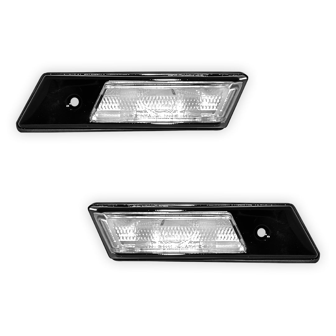BMW 3 Series E36 (1991 - 1996) Black / Chrome Clear Side Fender Turn Signal Indicator Lights LH + RH