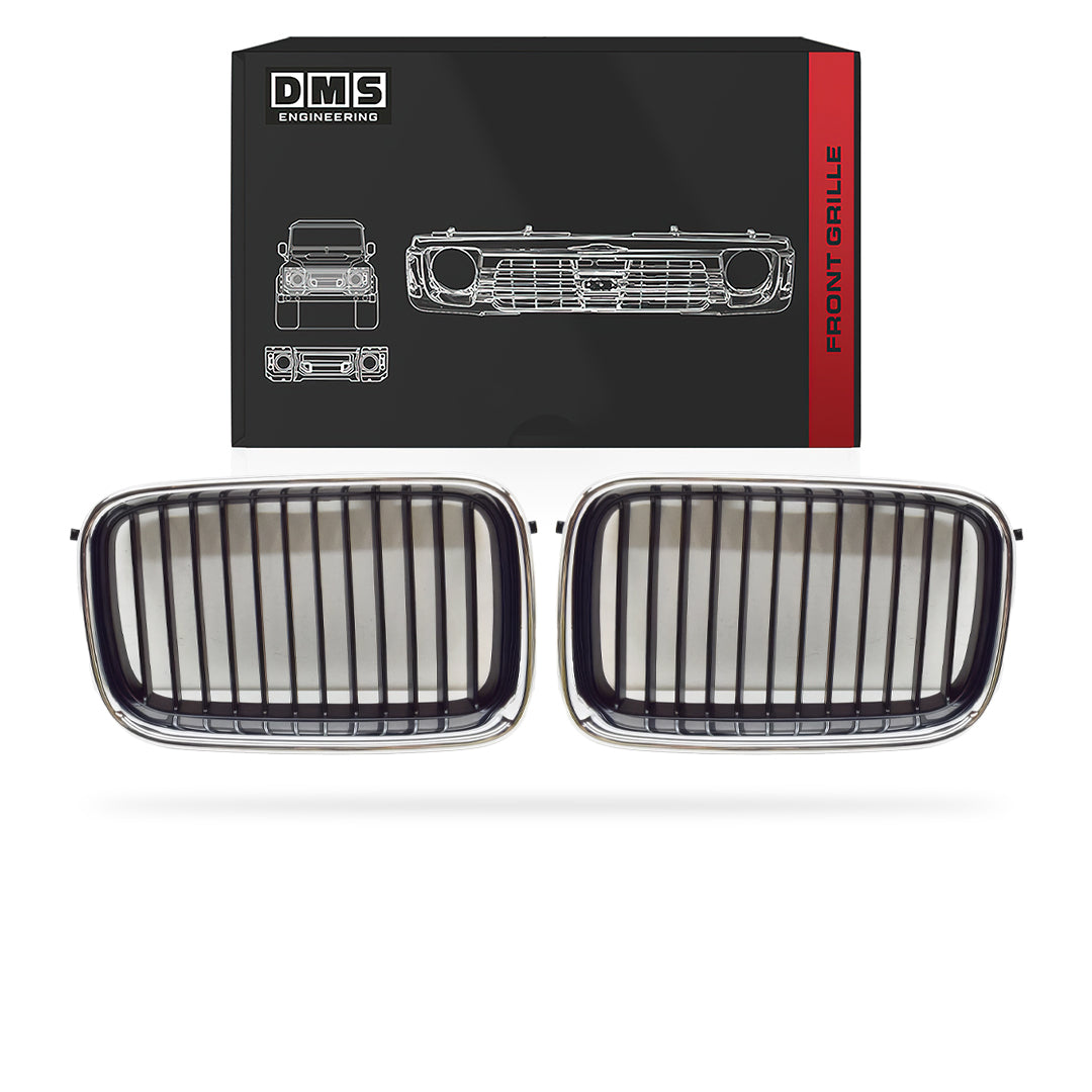 BMW 3 Series E36 (1991 - 1998) Black / Chrome Grille LH + RH