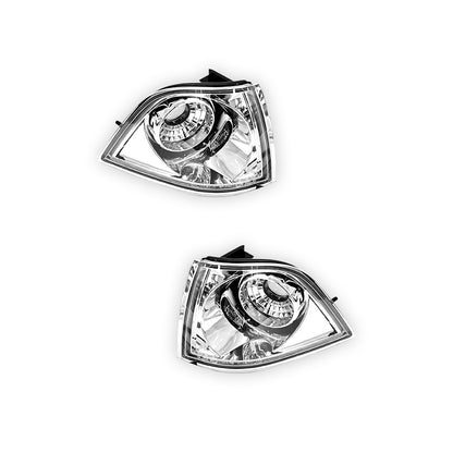 BMW 3 Series E36 (1992 - 1999) Chrome Clear / BlackeFront Bumper Bar Turn Signal Indicator Lights RH + LH