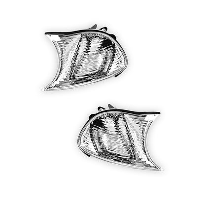 BMW 3 Series E46 (1999 - 2000) Crystal Front Corner Turn Signal Indicator Lights LH + RH