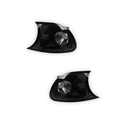 BMW 3 Series E46 (2001 - 2002) Clear / Black Corner Turn Signal Indicator Lights LH + RH