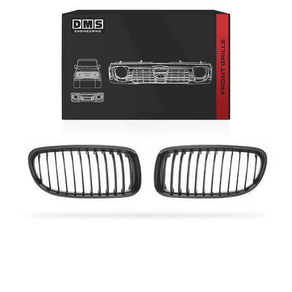 BMW 3 Series E90 / E91 (2009 - 2011) Chrome Silver / Gloss Black M3 Style Front Bumper Bar Grille