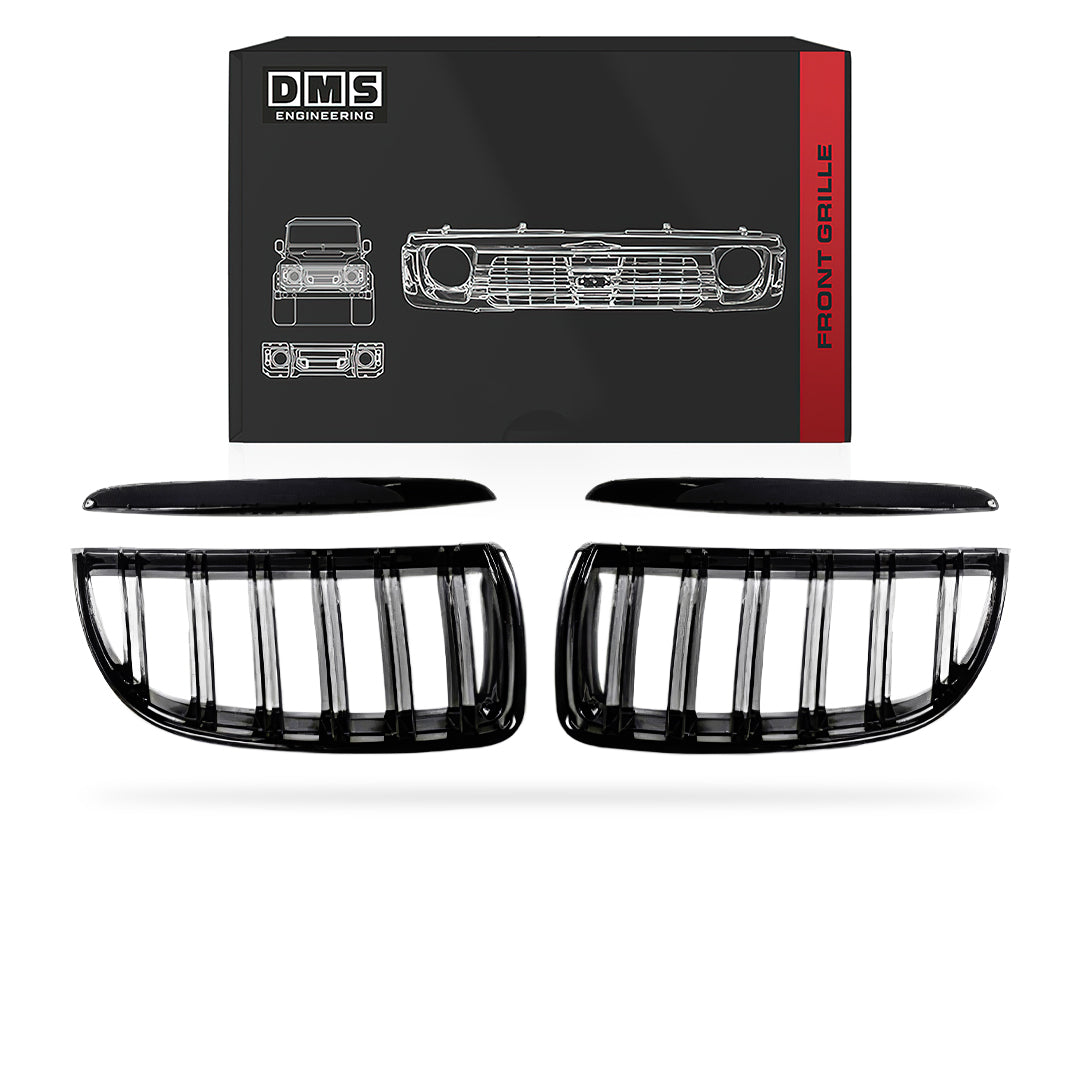 BMW 3 Series E90 (2005 - 2008) Gloss Black M4 style Front Bumper Bar Kidney Grille