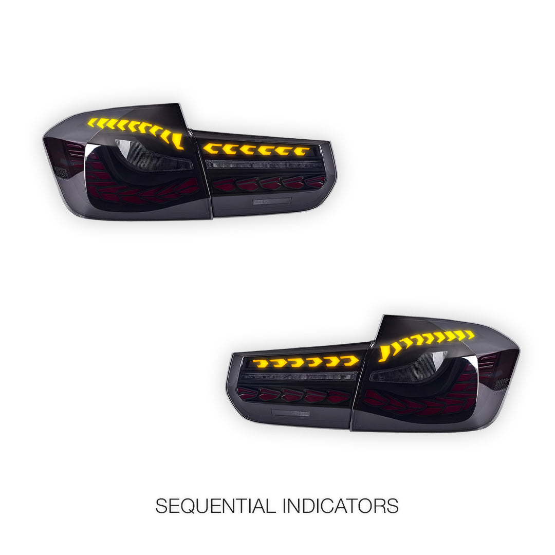 BMW 3 Series F30 / F35 / F80 (2012 - 2018) Smoked Animation DRL Sequential Tail Lights LH + RH