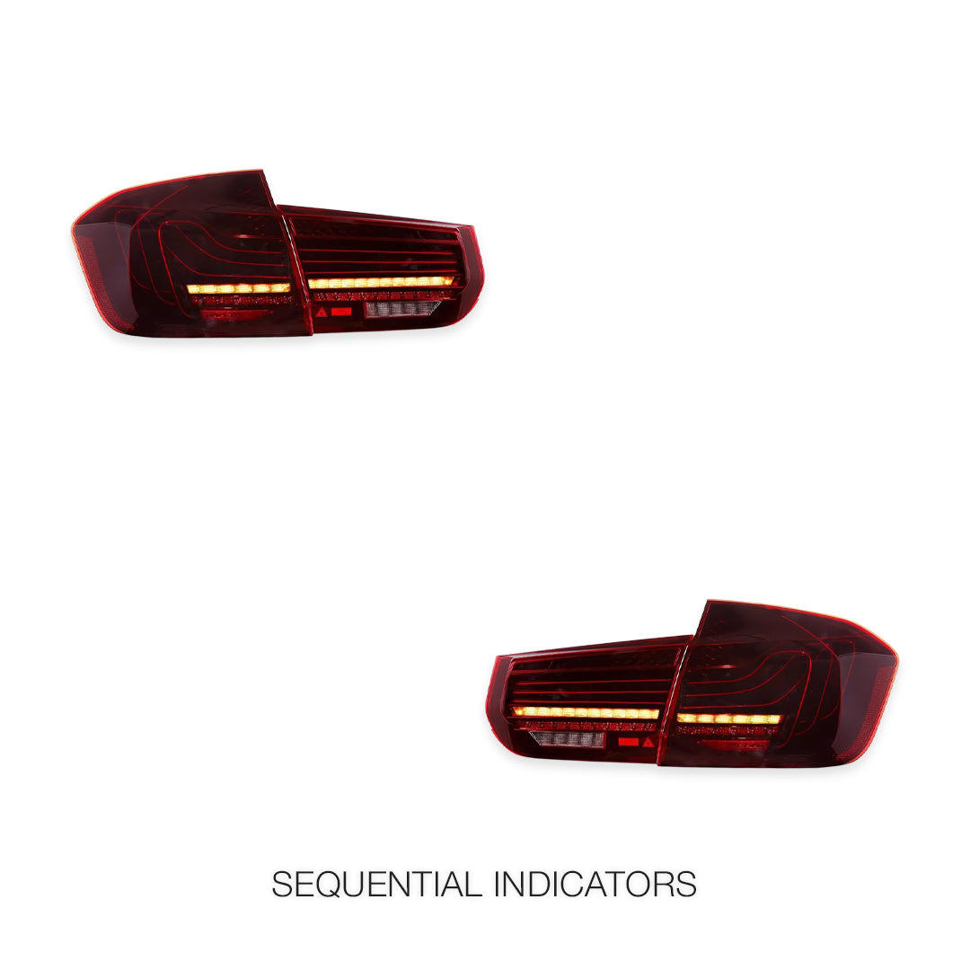 BMW 3 Series F30 / F80 (2012 - 2018) CSL Laser Style Sequential Smoked Full LED Tail Lights LH + RH