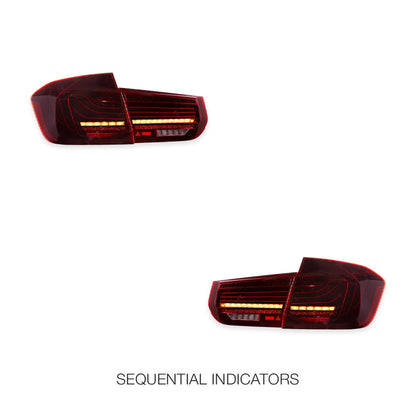 BMW 3 Series F30 / F80 (2012 - 2018) CSL Laser Style Sequential Smoked Full LED Tail Lights LH + RH