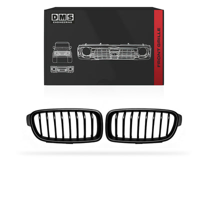 BMW 3 Series F30 / F31 (2012 - 2018) Gloss Black / Matt Black M Sport Style Front Bumper Bar Kidney Grille
