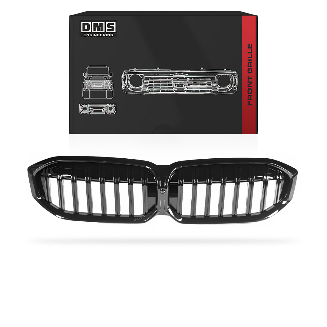 BMW 3 Series G20 / G21 (2022 - 2026) Gloss Black M Sport Style Front Bumper Bar Grille