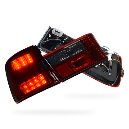 BMW 5 Series E34 (1987 - 1996) Smoked Red with Trunk Garnish Panel LED Tail Lights LH + RH