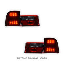 BMW 5 Series E34 (1987 - 1996) Smoked Red with Trunk Garnish Panel LED Tail Lights LH + RH
