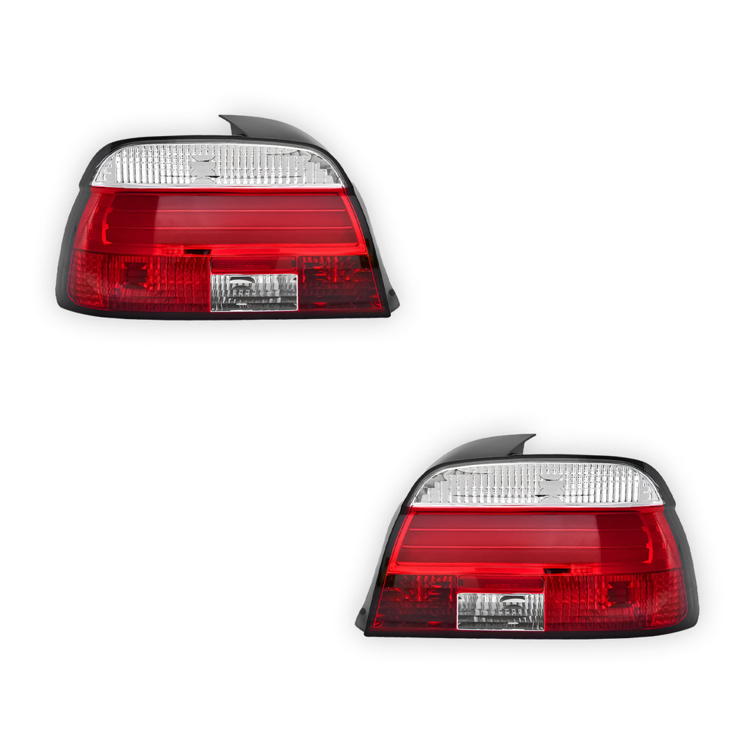 BMW 5 Series E39 (1995 - 2000) Smoked Red with 3D LED Stripe Bar Tail Lights LH + RH