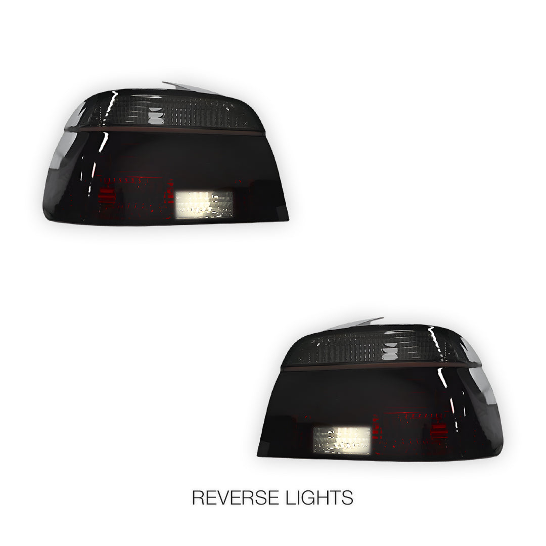 BMW 5 Series E39 (1995 - 2000) Smoked Red with 3D LED Stripe Bar Tail Lights LH + RH
