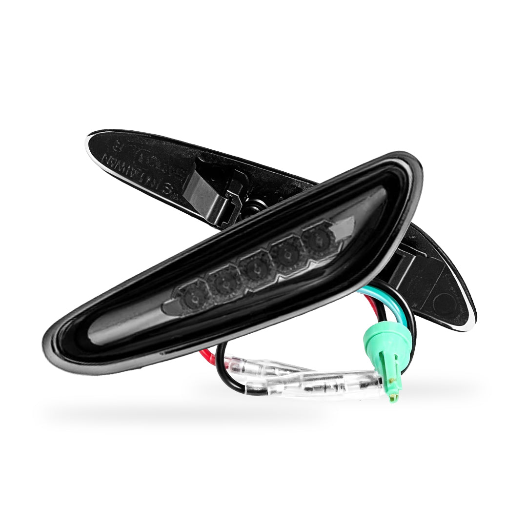 BMW 5 Series E60 / E61 (2003 - 2010) Smoked LED Side Turn Signal Indicator Lights LH + RH