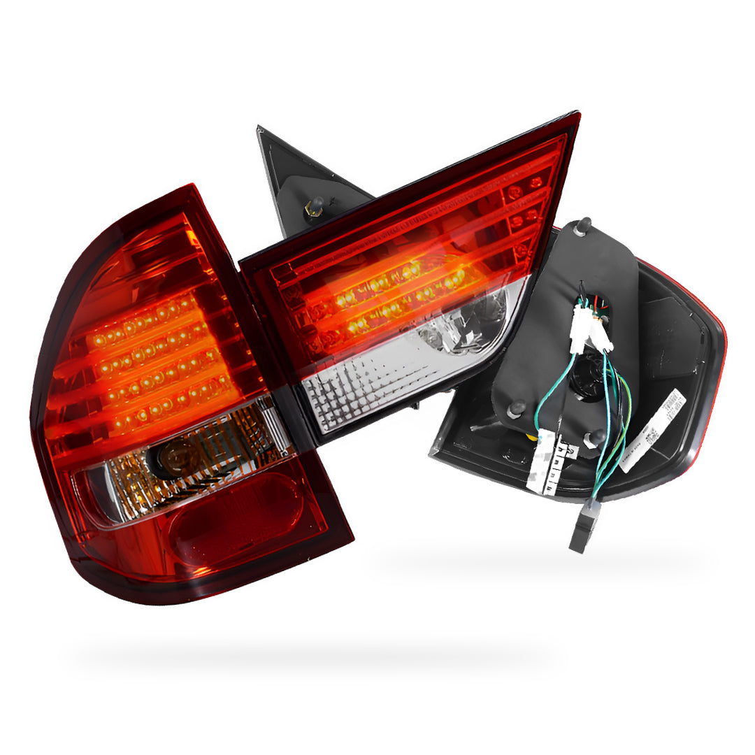 BMW X3 E83 (2004 - 2007) Clear Red with Trunk Garnish LED Tail Lights LH + RH
