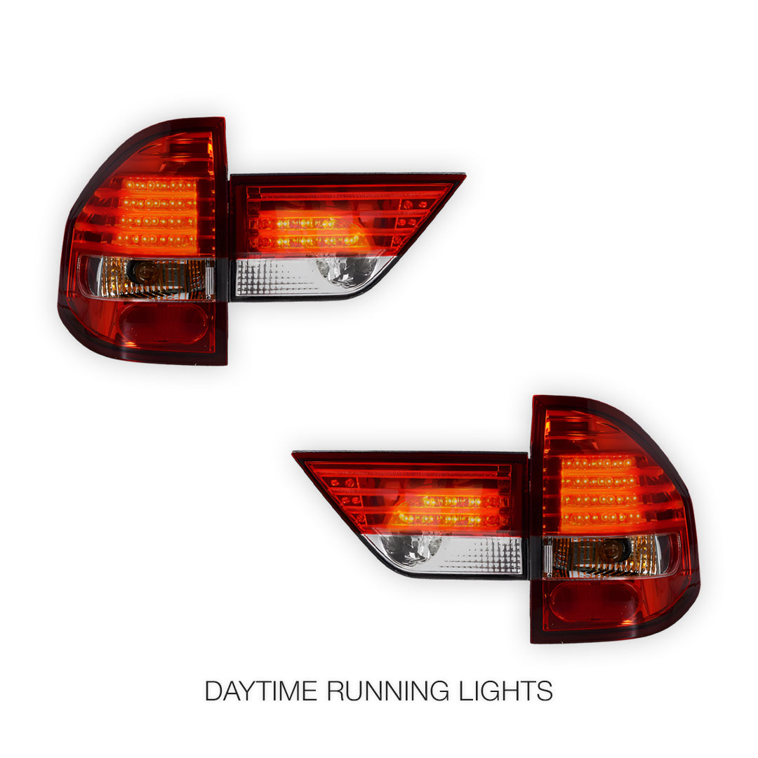 BMW X3 E83 (2004 - 2007) Clear Red with Trunk Garnish LED Tail Lights LH + RH