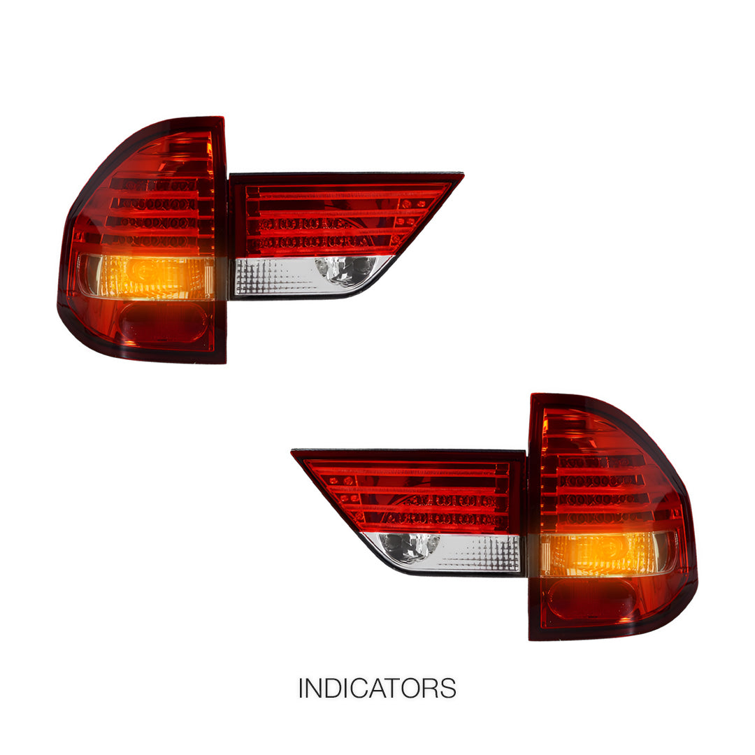 BMW X3 E83 (2004 - 2007) Clear Red with Trunk Garnish LED Tail Lights LH + RH