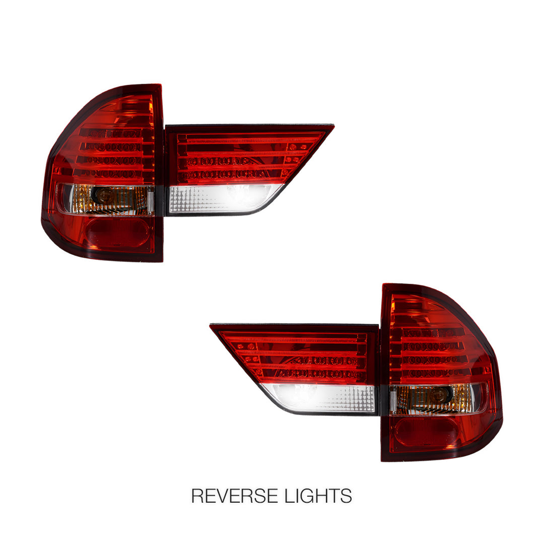 BMW X3 E83 (2004 - 2007) Clear Red with Trunk Garnish LED Tail Lights LH + RH