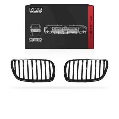 BMW X3 E83 (2007 - 2011) Matte Black / Gloss Black M Style Front Bumper Bar Kidney Grille