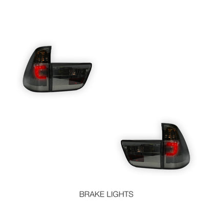 BMW X5 E53 (2000 - 2003) 3D Stripe Bar LED Tail Lights With Trunk Garnish LH + RH
