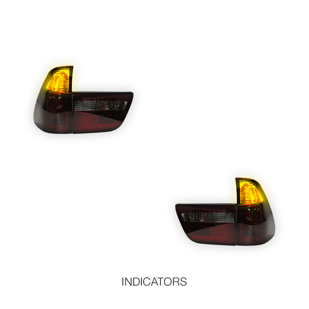 BMW X5 E53 (2000 - 2003) 3D Stripe Bar LED Tail Lights With Trunk Garnish LH + RH