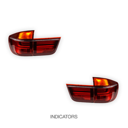 BMW X5 E70 (2007 - 2013) Facelift X5M Style Red LED Tail Lights LH + RH
