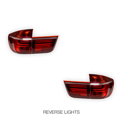 BMW X5 E70 (2007 - 2013) Facelift X5M Style Red LED Tail Lights LH + RH
