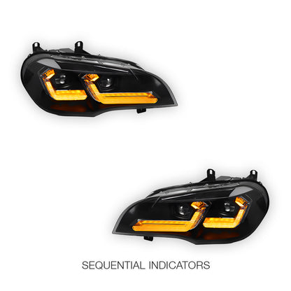BMW X5 E70 (2007 - 2013) LED DRL Sequential Headlights LH + RH