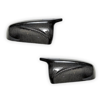 BMW X6 E71 (2008 - 2014) X5M X6M Style Carbon Fiber Replacement Door Mirror Cover Caps LH + RH