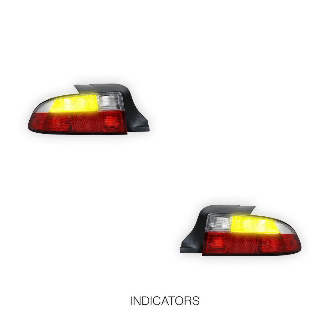 BMW Z3 E36 (1996 - 1998) Clear Red  Tail Lights LH + RH