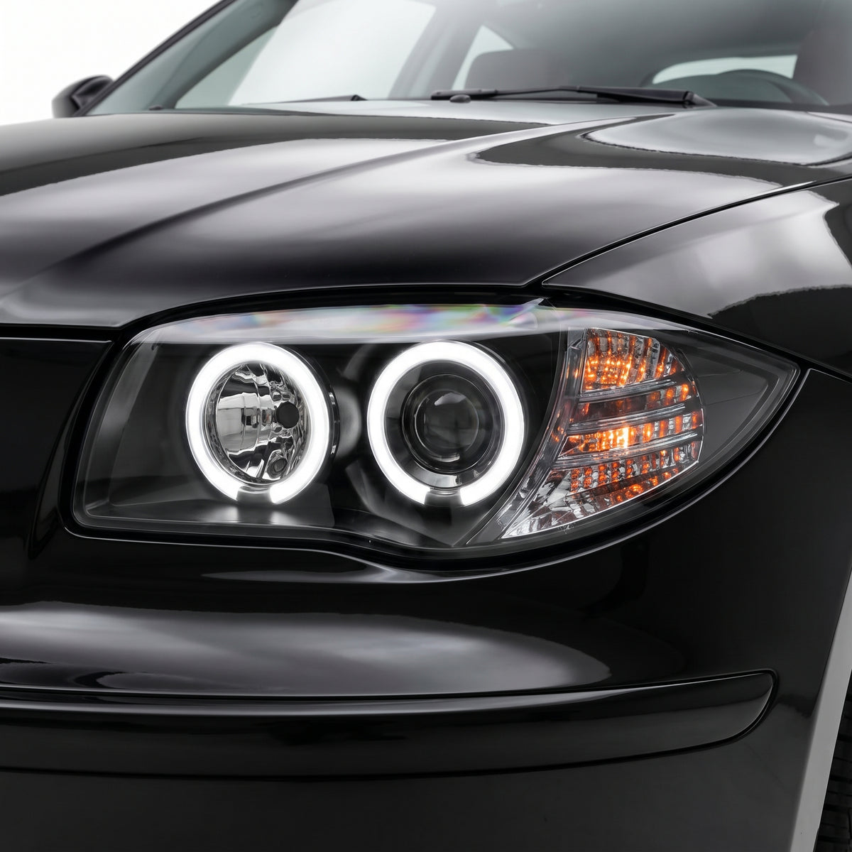 BMW 1 Series E81 / E82 / E87 / E88 (2004 - 2013) Halogen Model DRL Projector Headlights LH + RH installed