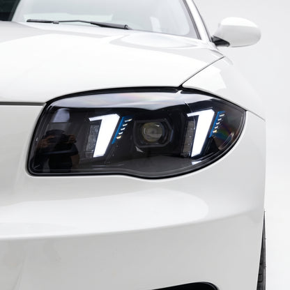 BMW 1 Series E81 / E87 / E82 / E88 / 1M (2004 - 2013) Black Full LED Headlights LH + RH