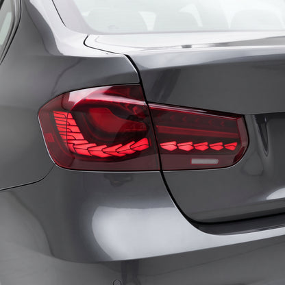 BMW 3-Series F30 / F80 / M3 (2012 - 2015) Dragon Scale Style Sequential Red LED Tail Lights LH + RH