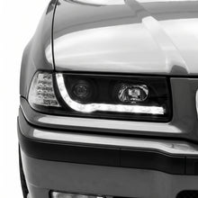 BMW 3 Series E36 (1991 - 1999) Black DRL LED Headlights LH + RH