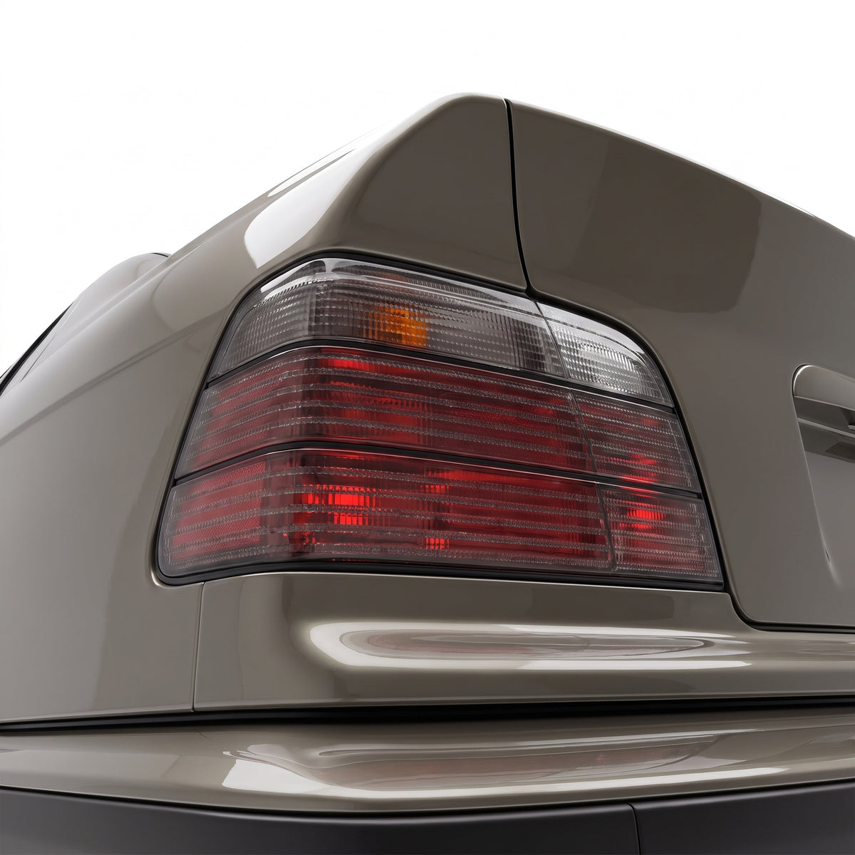 BMW 3 Series E36 (1992 - 1999) M3 Style Halogen Tail Lights LH + RH installed close-up