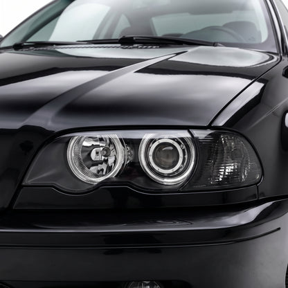 BMW 3 Series E46 Coupe (1999 - 2002) Black High Power LED Halo Angel Eyes Projector Headlights LH + RH