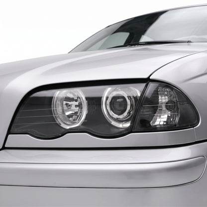 BMW 3 Series E46 Sedan / Wagon (1998 - 2001) LED Angel-Eyes Projector Headlights LH + RH installed close-up