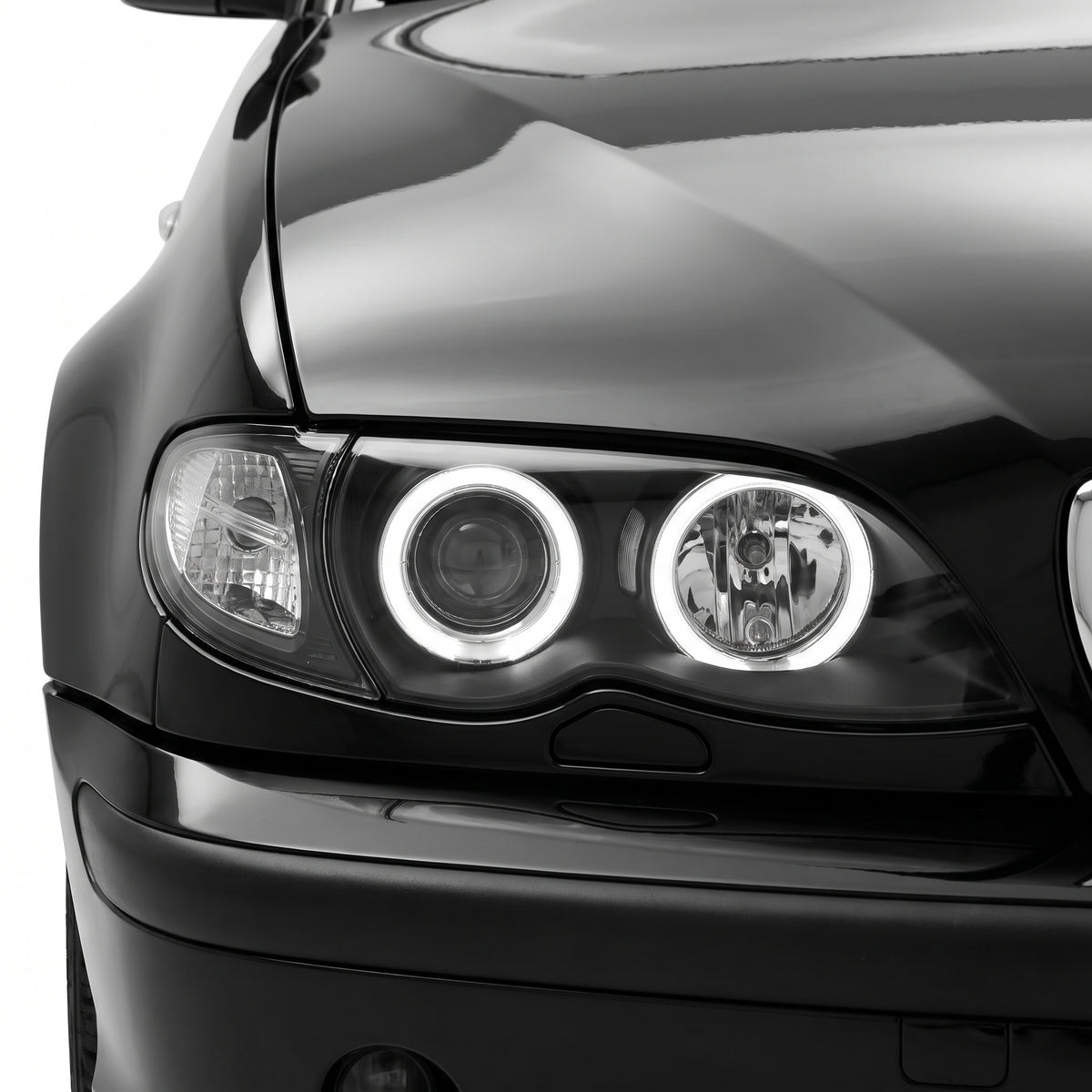 BMW 3 Series E46 (2003 - 2005) HID / Xenon Model CCFL Angel-Eyes Projector Headlights LH + RH installed