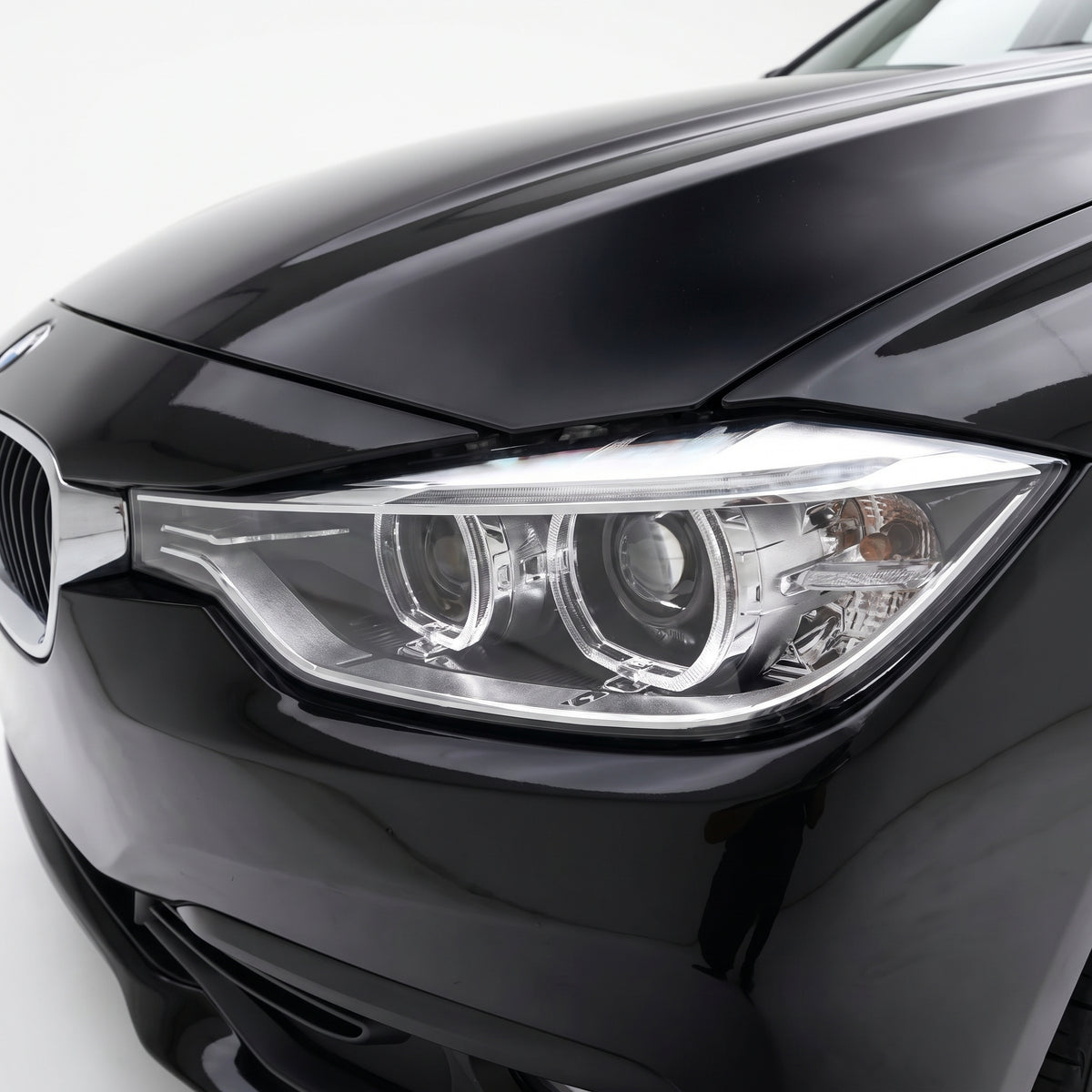 BMW 3 Series F30 / F31 Sedan / Wagon (2012 - 2015) Xenon with LED DRL OEM Style Headlights LH + RH installed close-up