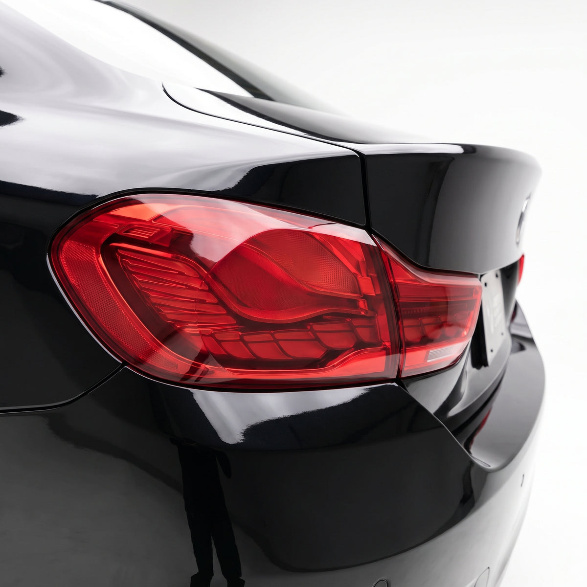 BMW 4-Series F32 / F33 / F36 / F82 / F83 (2014 - 2020) GTS Style Sequential Red Full LED Tail Lights LH + RH installed close-up