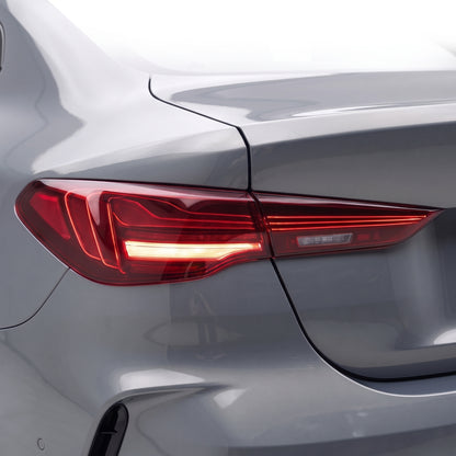BMW 4-Series G22 / G23 / G26 (2020 - 2025) Sequential Red Full LED Tail Lights LH + RH installed close-up