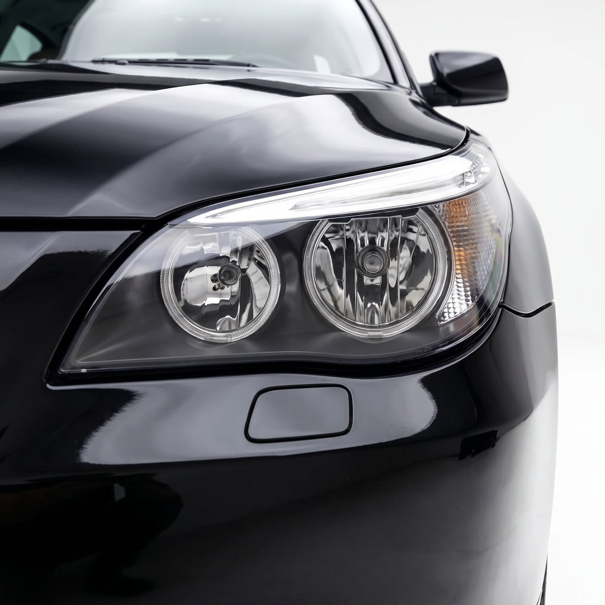 BMW 5 Series E60 Sedan / Wagon (2003 - 2007) No Xenon OEM Style Headlights LH + RH installed close-up
