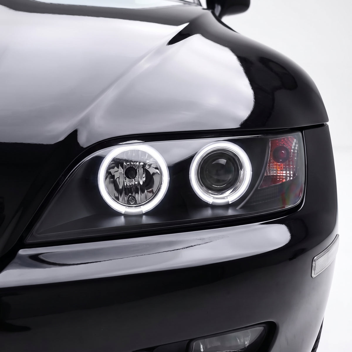 BMW Z3 E36 (1996 - 2002) Black CCFL Angel-Eyes Projector Headlights LH + RH installed