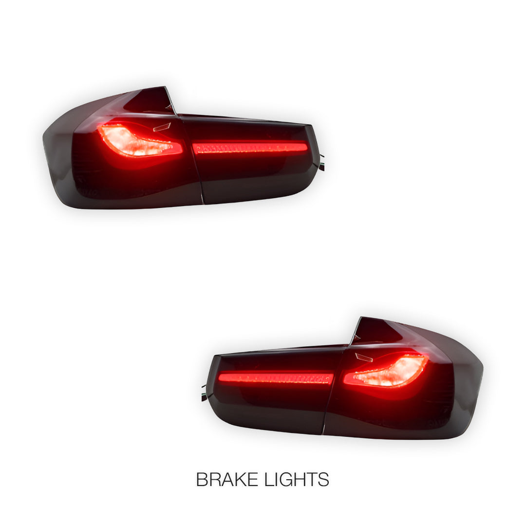 BMW 3-Series F30 / F80 / M3 (2012 - 2015) Dragon Scale Style Sequential Smoked LED Tail Lights LH + RH