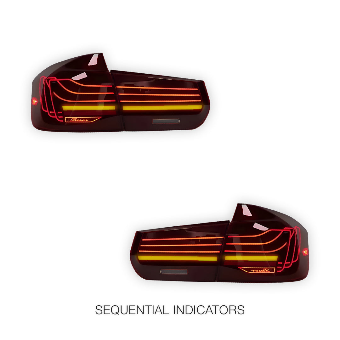 BMW 3-Series F30 / F80 / M3 (2013 - 2018) CSL Style Sequential Red LED Tail Lights LH + RH